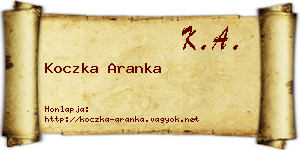 Koczka Aranka névjegykártya