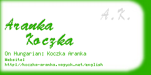 aranka koczka business card